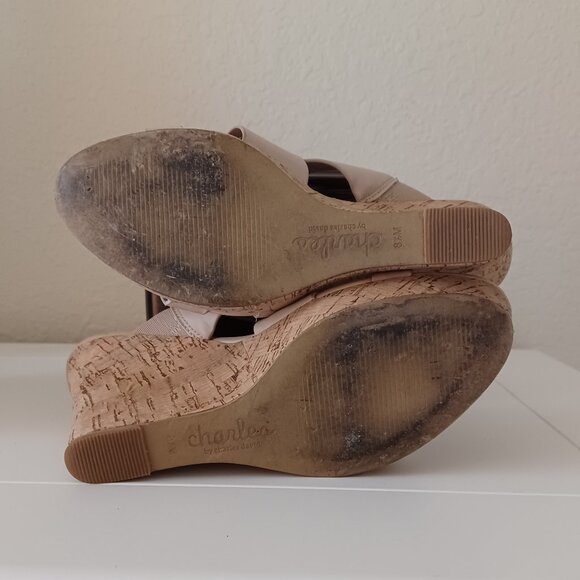 Charles by Charles David "Leslie" Tan/Beige Wedge Sandals Size 8.5 - Picture 10 of 10